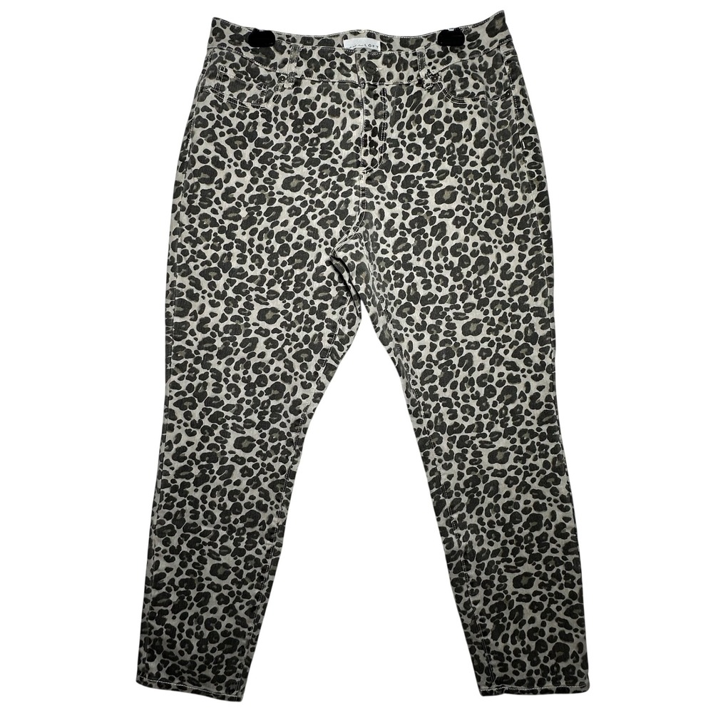 LOFT Curvy Skinny Leopard Print Jeans Size 10